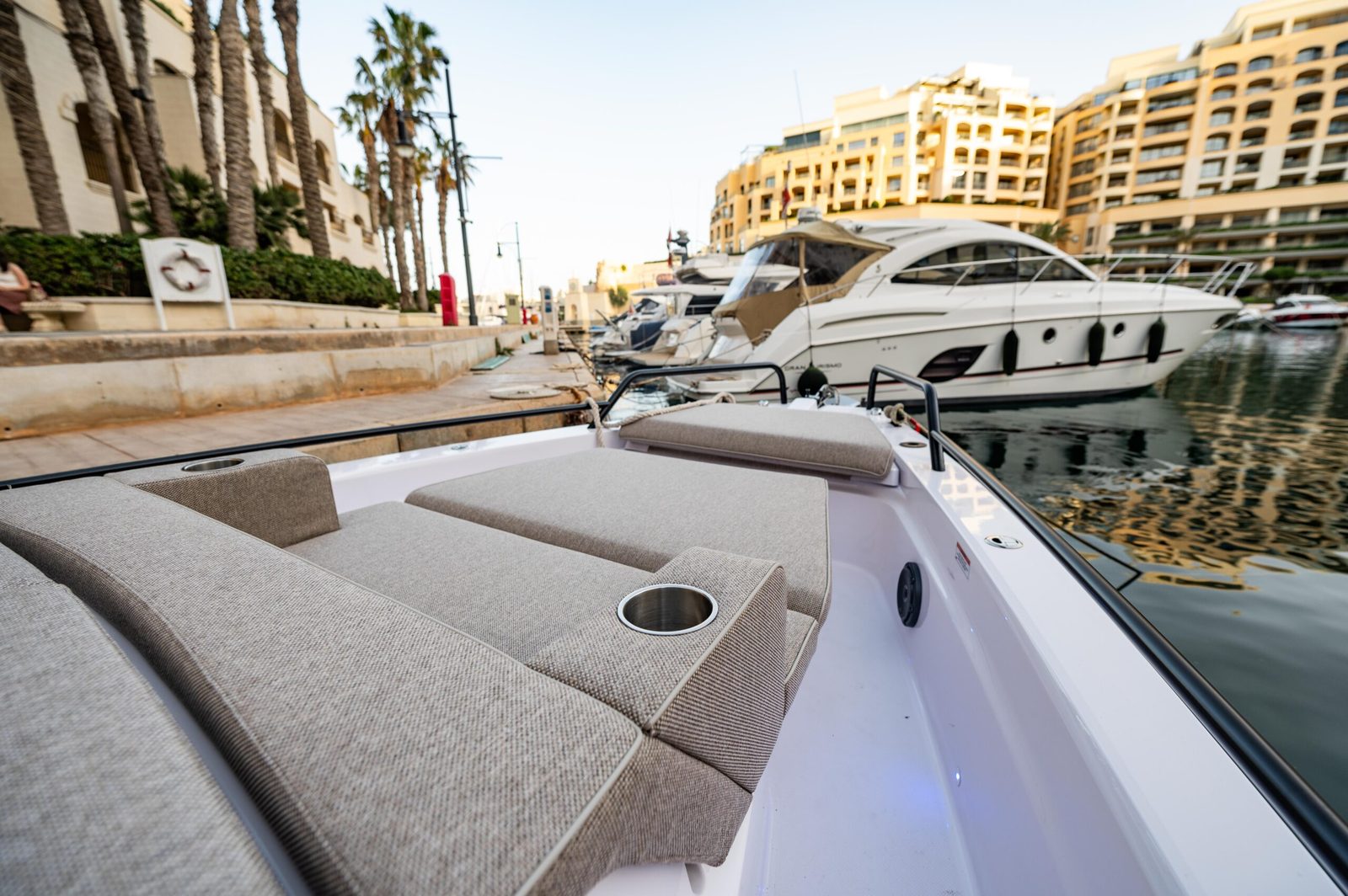Axopar 37ST berthed at Portomaso Marina in Malta