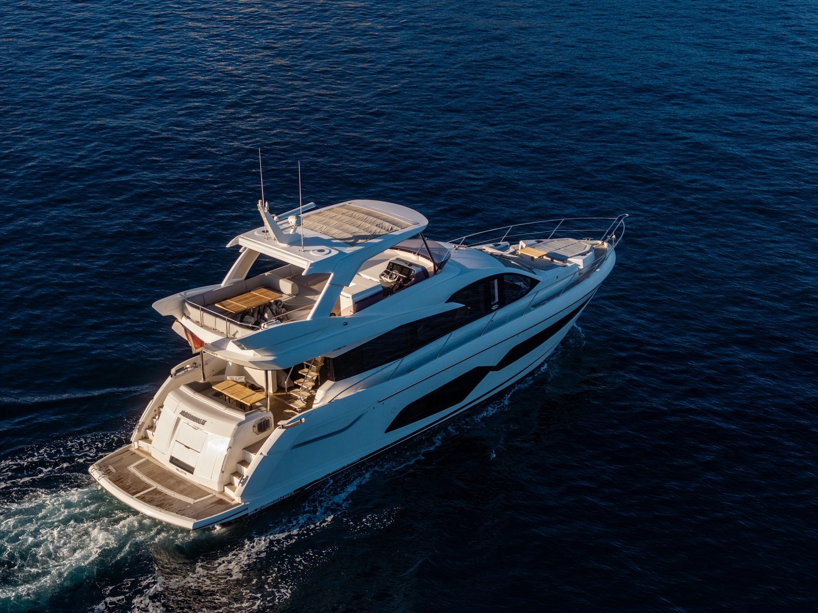 Sunseeker Manhattan 66 "AQUANAUT" — 20.81m / 68ft crewed flybridge motor yacht available for yacht rental in Malta